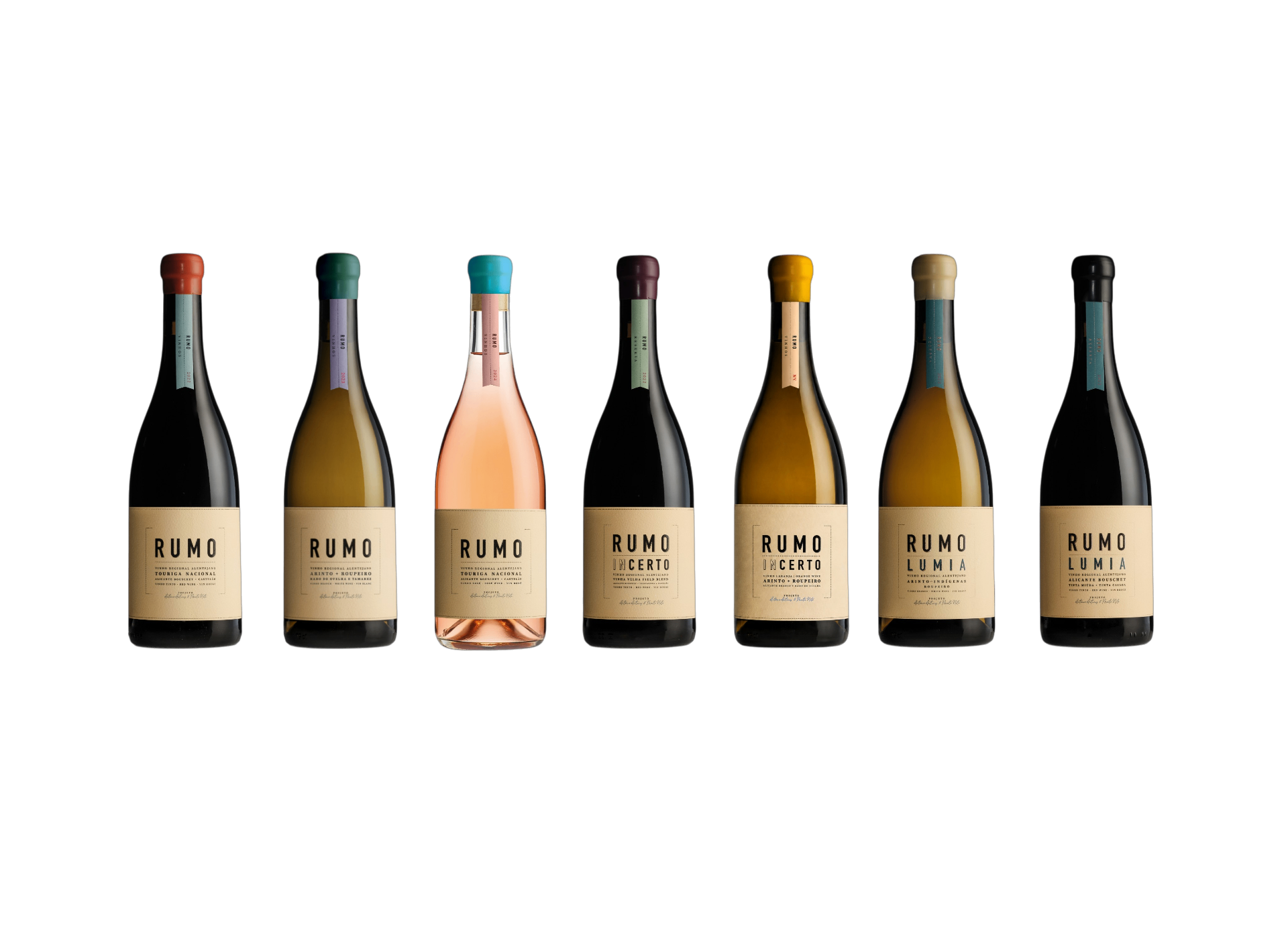 The full Rumo range, seven bottles